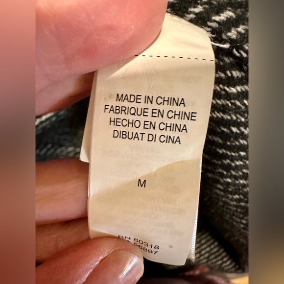 Lucky Brand Wool Blend Pea Coat Black Gray Double-Breasted Button-Up Jacket Sz M - Picture 10 of 15